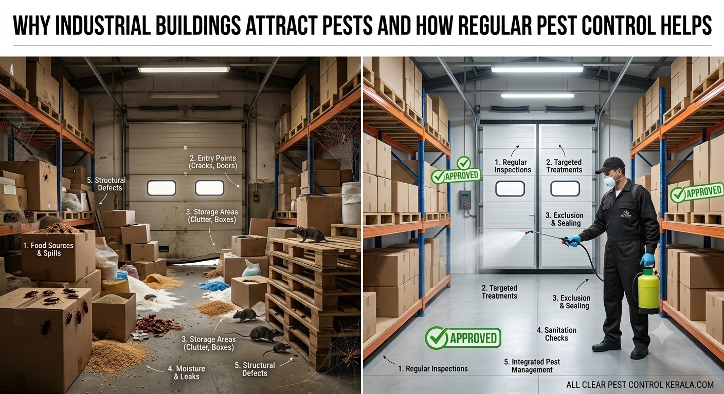 Why Industrial Buildings Attract Pests and How Regular Pest Control Helps
